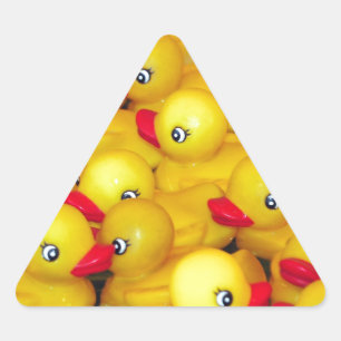 Cute yellow rubberkokers driehoek sticker