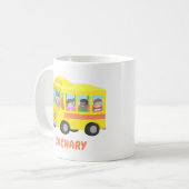 Cute Yellow School Bus en Happy Kinder Mok (Voorkant links)