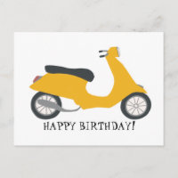 Cute Yellow Scooter HAPPY BIRTHDAY CUSTOM