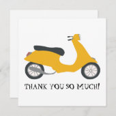 Cute Yellow Scooter Hartelijk dank dat u IT-Kaart  (Voorkant / Achterkant)
