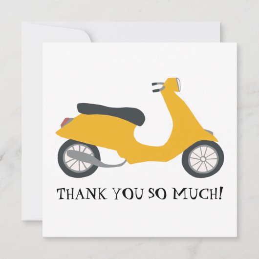 Cute Yellow Scooter Hartelijk dank dat u IT-Kaart  (Voorkant)