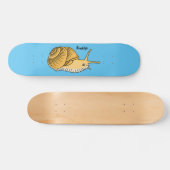 Cute yellow slak cartoon illustratie skateboard (Horizontaal)