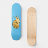 Cute yellow slak cartoon illustratie skateboard (Voorkant)
