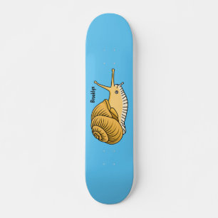 Cute yellow slak cartoon illustratie skateboard