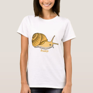 Cute yellow slak cartoon illustratie t-shirt