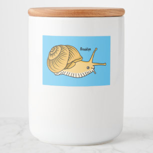 Cute yellow slak cartoon illustratie voedselcontainer etiket