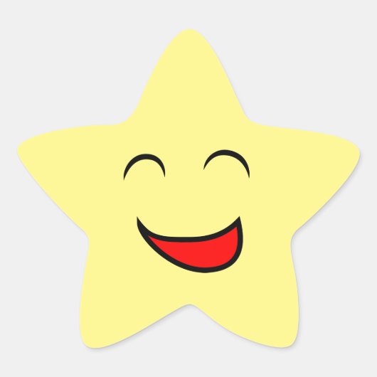 Cute Yellow Smiling Star-aanmoediging Ster Sticker (Voorkant)