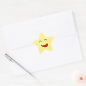 Cute Yellow Smiling Star-aanmoediging Ster Sticker (Envelop)