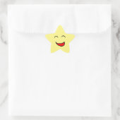Cute Yellow Smiling Star-aanmoediging Ster Sticker (Tas)