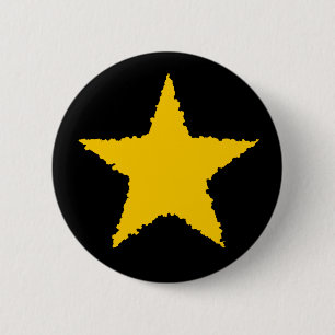 Cute yellow star ronde button 5,7 cm
