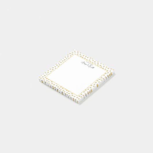 Cute Yellow Stars Pattern Kinder Post-it Notes (Schuin)