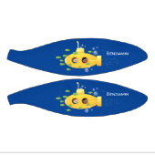 Cute yellow submarine fish cartoon illustration basketbal (Panelen)