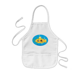 Cute yellow submarine fish cartoon illustration kinder schort