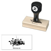 Cute yellow submarine fish cartoon illustration 	rubberstempel (Gestempeld)