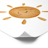Cute Yellow Sun With Smile Day Nursery Poster (Coin)