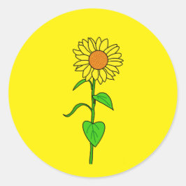 Cute yellow sunflower for small business packing ronde sticker