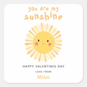 Cute yellow sunshine illustration Valentijnsdag Vierkante Sticker