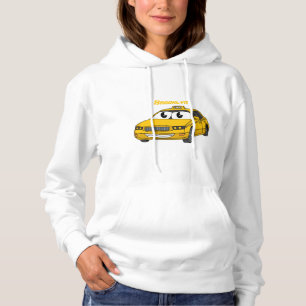 Cute yellow taxiplezier cartoon illustratie hoodie