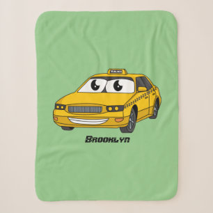 Cute yellow taxiplezier cartoon illustratie sherpa deken
