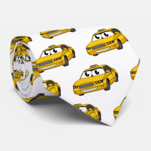 Cute yellow taxiplezier cartoon illustratie stropdas