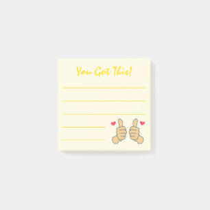 Cute Yellow Thumbs up You got this Quote Post-it® Notes