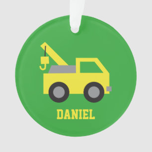 Cute Yellow Tow Truck Boys Room Decor Ornament