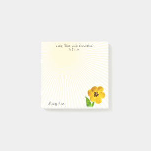 Cute Yellow Tulip Floral photography to do List Post-it® Notes