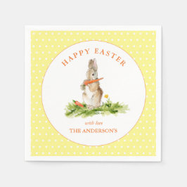 Cute Yellow & White Easter Bunny Servet