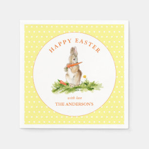 Cute Yellow & White Easter Bunny Servet