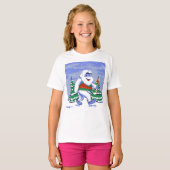 Cute yeti christmas in forest t-shirt (Voorkant volledig)