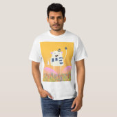 Cute Yeti met een mooie warme mok thee T-shirt (Voorkant volledig)