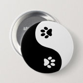 Cute Yin Yang Paws Button (Voorkant /achterkant)