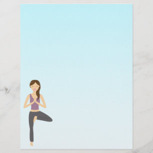 Cute Yoga Girl doet de illustratie van de boompjes