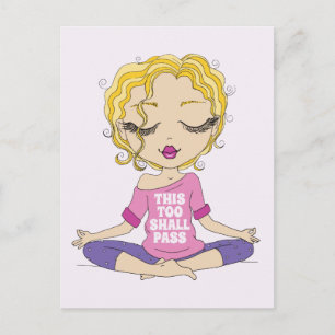 Cute Yoga Girl, ook dit zal pas overlopen Briefkaart