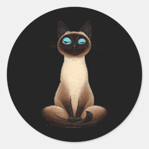 Cute Yoga Kat Illustratie _1 Ronde Sticker