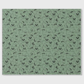 cute yoga pet dog pattern green background cadeaupapier (Vlak)
