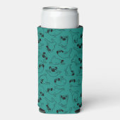 cute yoga pet dog pattern turquoise background (Seltzer Voorkant)
