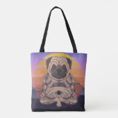 Cute Yoga Pug Canvas tas (Achterkant)