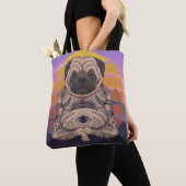 Cute Yoga Pug Canvas tas (Dichtbij)