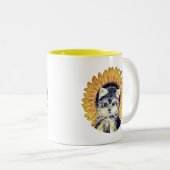 Cute Yorkie Chien Mug à café à deux tons (Devant droit)