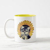 Cute Yorkie Chien Mug à café à deux tons (Gauche)