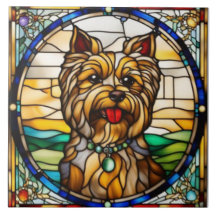 Cute Yorkie decoratieve keramische tegel