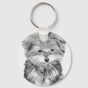Cute Yorkie Dog Sleutelhanger