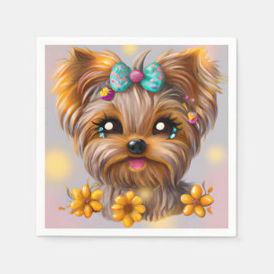 Cute Yorkie Kawaii Puppy Servet
