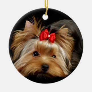 Cute yorkie keramisch ornament