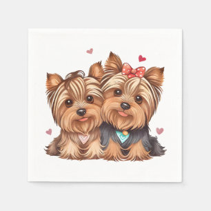 Cute Yorkie Love Puppy Dog Yorkshire Terrier Servet