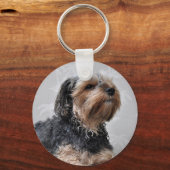 Cute Yorkie Yorkshire Terrier Sunbathing Sleutelhanger (Voorkant)