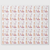 Cute Yorkshire Terrier Birthday Cadeaupapier (Vlak)