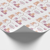 Cute Yorkshire Terrier Birthday Cadeaupapier (Hoek)