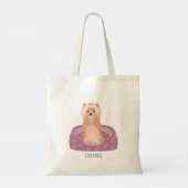 Cute Yorkshire Terrier Birthday Canvas tas (Achterkant)